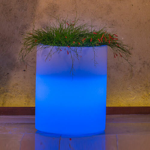 Vaso luminoso resina bianca - resina,