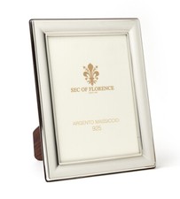Cornice portafoto in argento sterling 925 massiccio con marchio 10x8" pollici 7305/20x25 retro legno Regno Unito