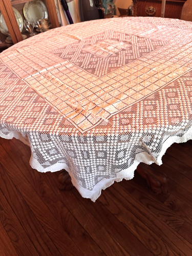 Tovaglia vintage filetto pizzo