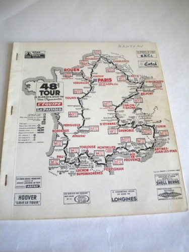 Tour france roadbook 1961 - tour,