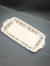 Vintage Queens Fine Bone China Taglio per Caffè Sandwich Piatto Card Design Ottime Condizioni