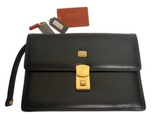 S.T. vintage Dupont Paris Organizzatore Pochette da Polso Nero Nuovo Vecchio Stock con Difetti