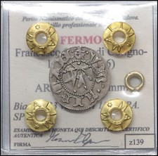 FERMO Francesco Sforza di Cotignola Bolognino Rara  Monete italiane medievali