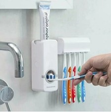 PORTA SPAZZOLINO DISPENSER DENTIFRICIO AUTOMATICO DA PARETE BAGNO CASA