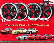 4 cerchi Fuchs Porsche 911 SC 3.0 / 944 Felgen 6x15 + 7x15 mit  wheels Black
