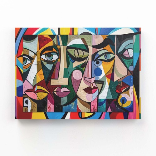 Quadro cubista moderno tela - moderno, su