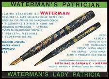 PUBBLICITA' 1931 PENNA STILOGRAFICA MATITA WATERMAN  LADY PATRICIA FOUNTAIN PEN