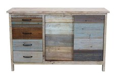 Credenza in legno colorata Multicolor Industrial Materiale riciclato Nautica