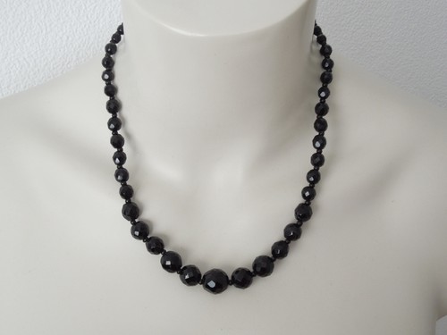 Collana vintage nera vetro - collana,