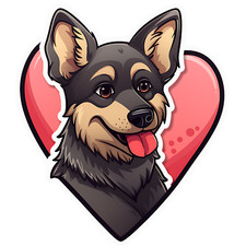 2 adesivi auto cane pastore