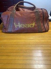 BORSONE VINTAGE ANNI 80 Pelle HEAD Tennis Borsa Bag Vecchia