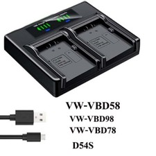 Caricabatteria doppio per Panasonic AG-DVC30 HPX250 HPX250EN HPX250P HPX250PJ