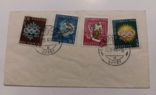 Francobolli Svizzera: Olimpiadi Invernali 1948 su busta con annullo