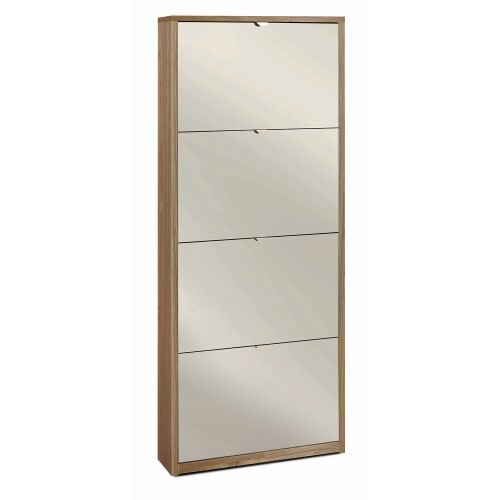 Scarpiera noce specchio - noce, 4