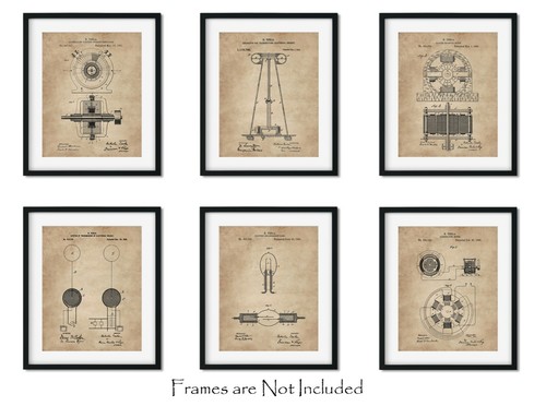 Nikola tesla patent print set - nikola,