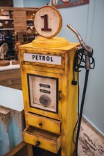 Pompa Benzina Armadietto Legno Vintage