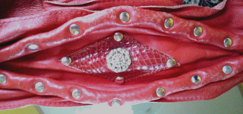 Cintura pelle bordeaux - in,