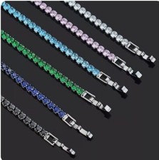 BELLISSIMO BRACCIALETTO DA TENNIS CON ZIRCONIA CUBICI VARI COLORE DA UOMO DONNA.