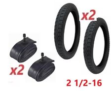 2 x Copertoni 2 1/2 16 + 2 x Camere d'Aria per CICLOMOTORE Risciò Carretto ecc