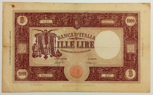 1000 lire 1944 bb - 1000,