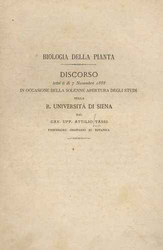 Biologia della pianta