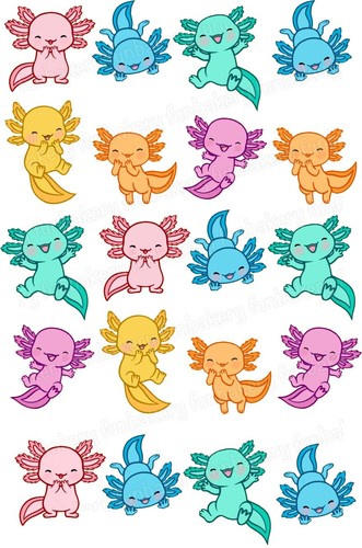 Topper per muffin - , axolotl