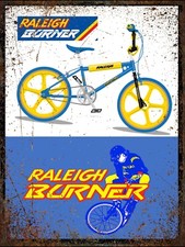 Classic RALEIGH Burner BMX Bike metal wall sign man cave shed garage plaque gif