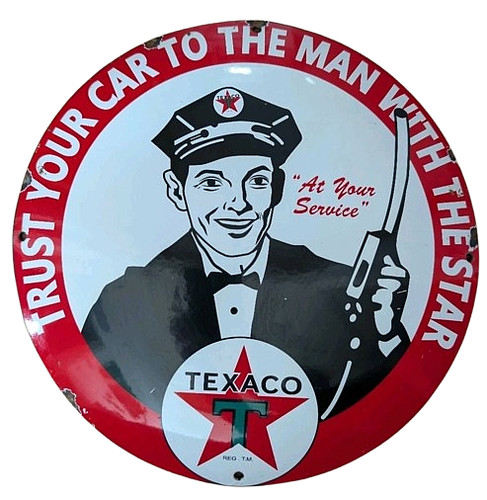 Texaco enamel metal sign - texaco,