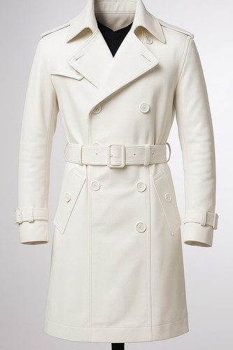 Trench coat uomo pelle - , bianca