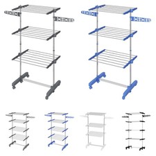HOMCOM Stendino Verticale Pieghevole con 6 Ruote Girevoli a 3/4 Livelli