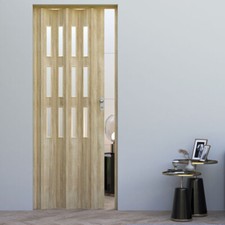 Porta a soffietto rovere in PVC effetto legno porte con vetro made in italy
