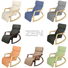 Poltrona Relax Mod. ZEN Sedia a Dondolo con Poggiapiedi Regolabile Vari Colori