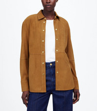 Giacca camicia scamosciata