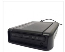 masterizzatore dvd esterno Samsung, connessione USB e adattore cavo.