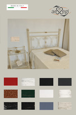 Testata letto francese in ferro battuto Mimosa con giroletto