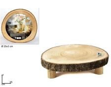 ALZATINA 3 PIEDI BASE TRONCO DECORATIVA LEGNO 25x3 cm ART.40865