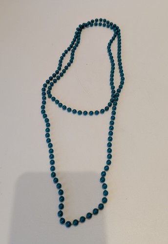 Collana perline blu teal - perline, 46”