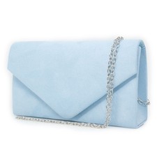 Pochette celeste scamosciata