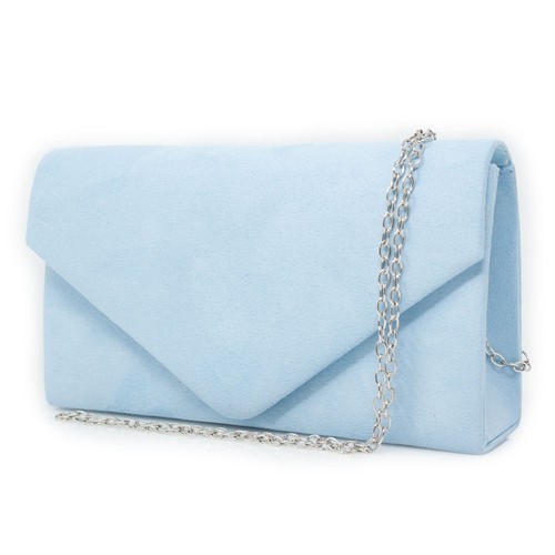 Pochette celeste scamosciata