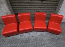 4 Poltroncine Rosse In Sky E Schiuma Anni 60