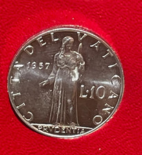VATICAN COIN 10 Lire 1957 POPE
