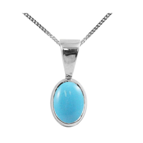 9ct oro bianco turchese - bianco,