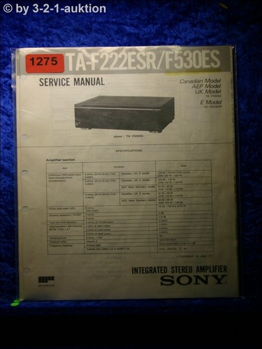 Sony manuale servizio ta - sony,