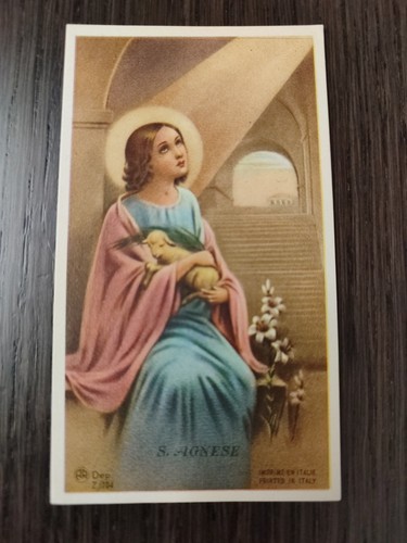 Sant agnese holy card ar - sant'agnese,, card,