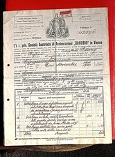 1910 poliz. ass. soc. danubio ag. pieris per fulm. incend. espl. casa  begliano