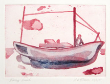 Quadro barca da pesca stampa