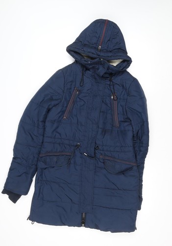 Cappotto parka lungo donna blu