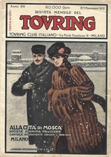 TOURING CLUB rivista mensile ALLA CITTà DI MOSCA PELLICCERIE pubblicità N11 1908