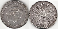 olanda - 2½ gulden 1960 argent