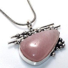 Collana etnica quarzo rosa